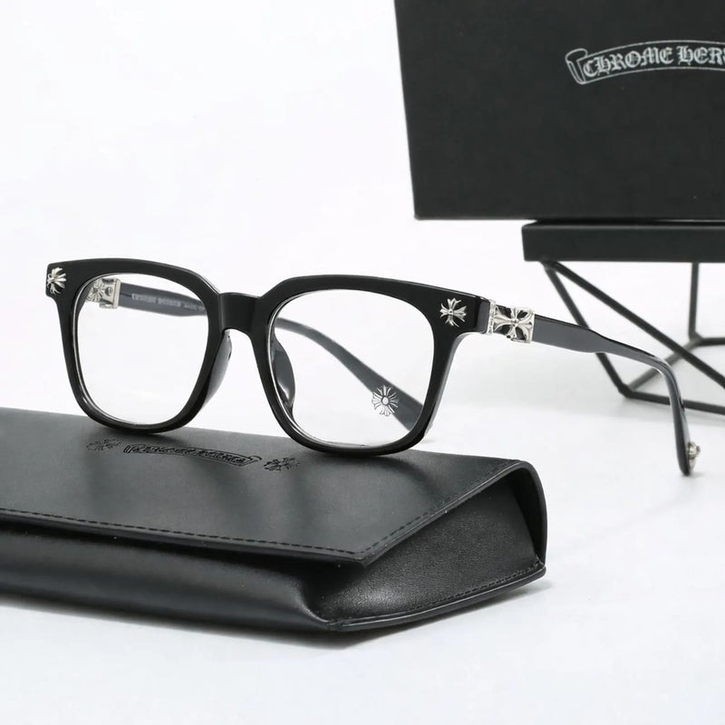 Black silver chrome hearts with logo
